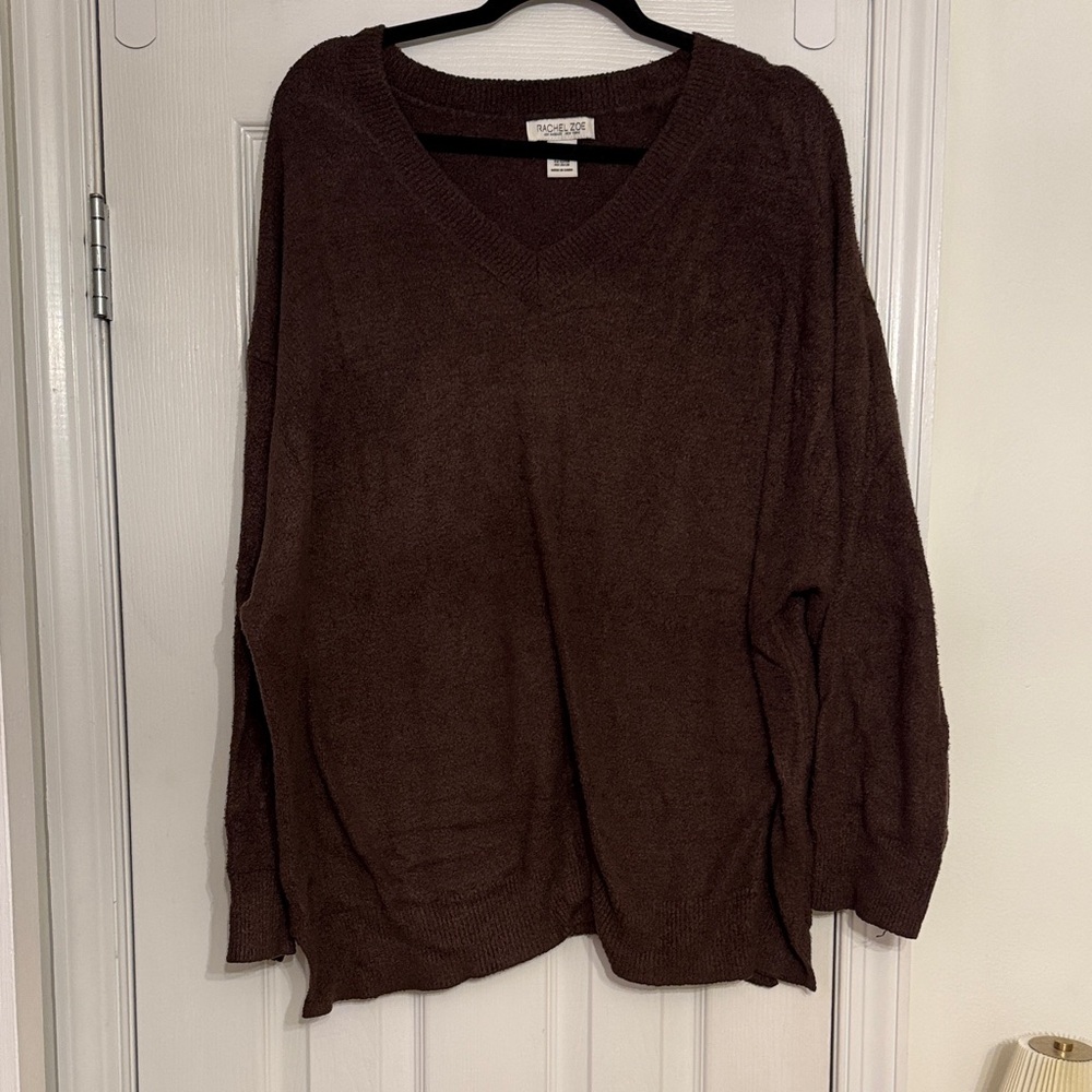 Cozy V-Neck Brown Sweater